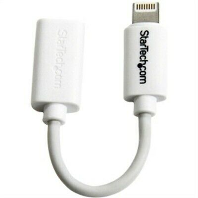White Micro USB to Apple 8-pin Lightning Connector Adapter for iPhone/iPod/iPad