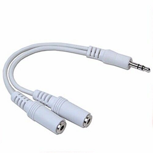 3.5mm Male to 2 x 3.5mm Female Stereo Y Adapter Cable Apple MP3 from USA