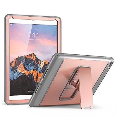 iPad Air 2 9.7 Case Stand YOUMAKER Heavy Duty & Screen Protector, Rose Gold/Gray