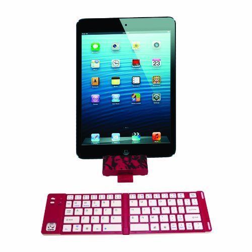 iWerkz Universal Foldable mobile Bluetooth Keyboard with built in stand Pink