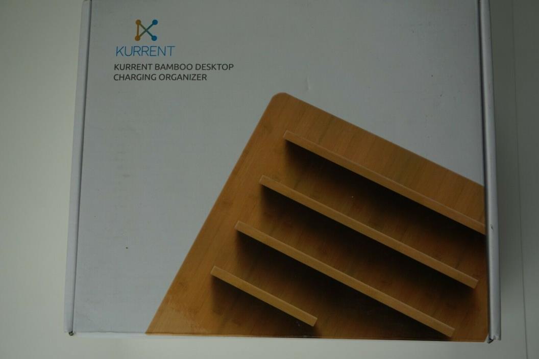 Kurrent Bamboo Desktop Charging Organizer Multi device Dock