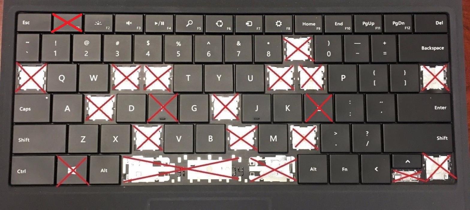 1 Replacement Key Letter for Microsoft Surface Pro 2 Type Cover 2 3 Black