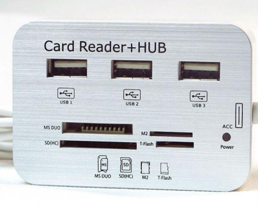 IP-003 30 PIN TO CARD READER(4) & USB HUB(3) Combination - For iPad1/2 - Silver
