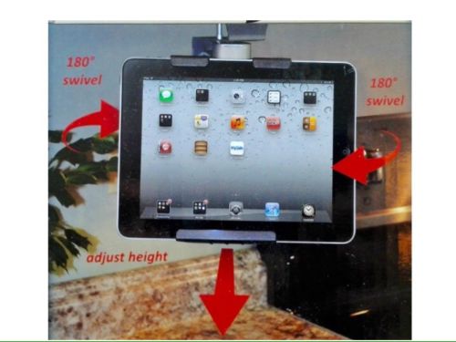 Ipad Tablet Mount Holder Stand for Kitchen Cabinets and Shelves. Universal De...