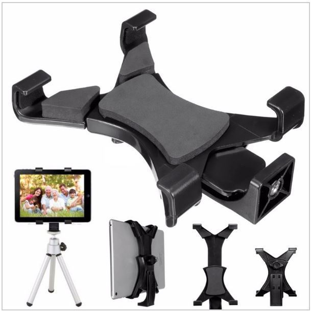 Universal Tablet Tripod Mount Adapter Clamp Holder for Android and Apple Ipads