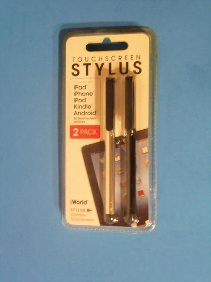 iWORLD Touchscreen Stylus 2pk one Black one Silver For all Touchscreens