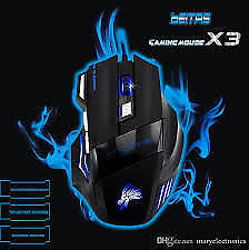 X3 USB Wired Optical Gaming Mouse  -  BLACK  Free Shiping