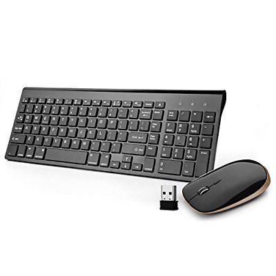 Wireless Keyboard Mouse Combo Seenda 2.4GHz Ultra Slim Full Size and Quiet for