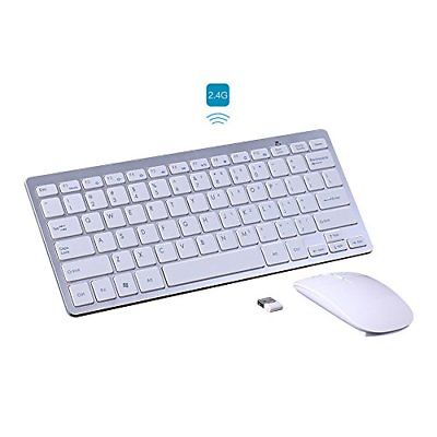 KINGEAR Wireless Keyboard/Mouse Full-size Whisper-quiet Keyboards and Mouse for