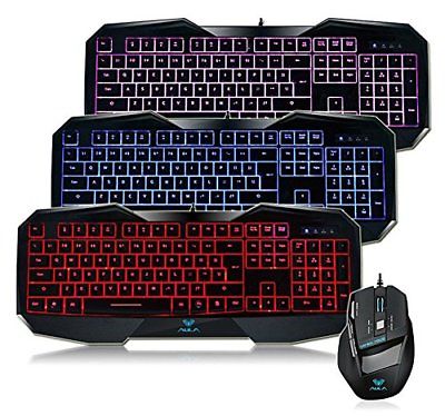 AULA Backlit Gaming Keyboard and Mouse Combo with Adjustable Backlight SI-859