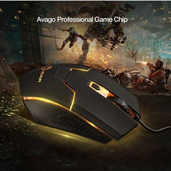 Ombar Gaming Mouse Wired RGB Backlit Optical Mice with 4000DPI, 4 Adjustable...