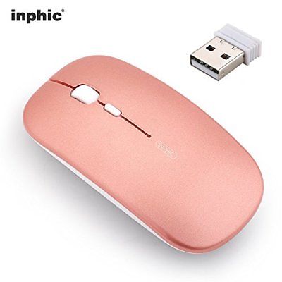Rechargeable Wireless Mouse inphic Mute Silent Click Mini Noiseless Optical Mice