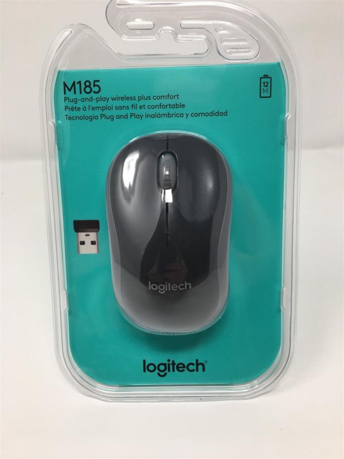 Grey Logitech M185 Wireless Mini Mouse Gray Brand New