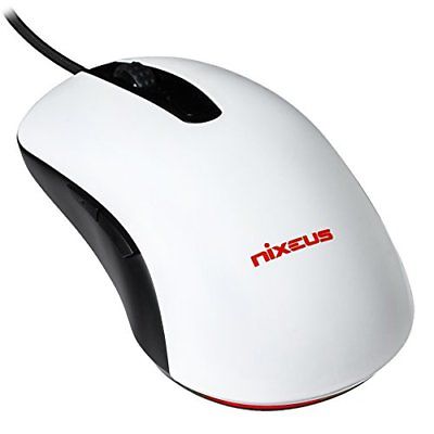 Nixeus Revel Gaming Mouse PMW 3360 for Windows & Mac OS, Glossy White