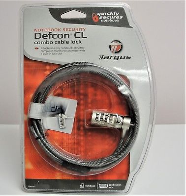 TARGUS  DEFCON CL COMBO CABLE LOCK NOTEBOOK SECURITY New in Sealed Blister Pack