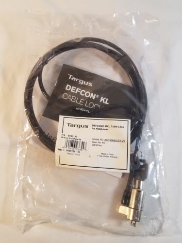 Targus Defcon MKL Cable Lock For Notebooks Model ASP49MKUSX-25