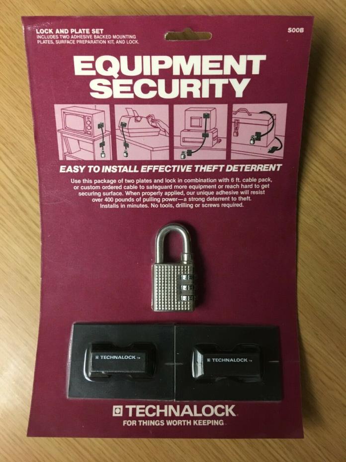 Technalock Computer - Audio - Video Equipment Security Lock and Plate Set - New