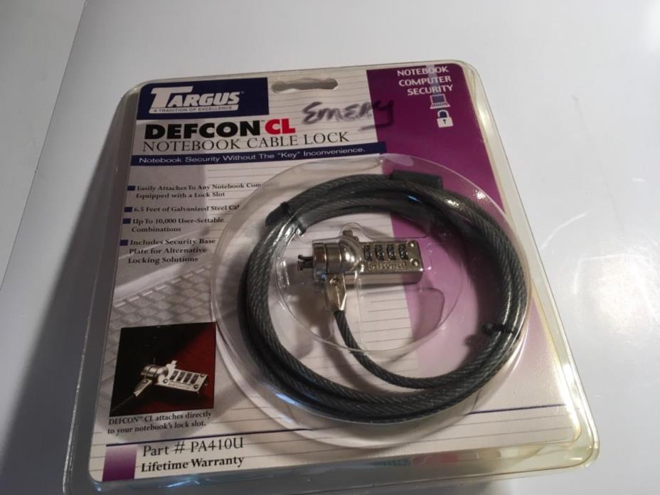 TARGUS DEFCON CL NOTEBOOK CABLE LOCK NEW SEALED PACKAGE