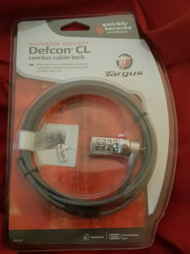 Targus Notebook Laptop Security Defcon CL PA410U Combo Cable Lock New & Sealed