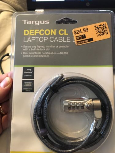 *NEW & SEALED* TARGUS DEFCON CL LAPTOP COMBINATION CABLE LOCK PA410AU