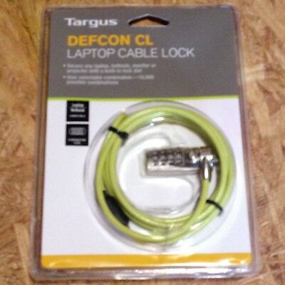 Targus Deflon CL Laptop Cable Lock MODEL # PA410U-GRN  - NO RESERVE