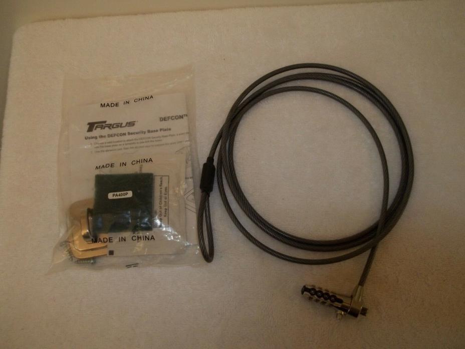 REDUCED! TARGUS DEFCON CL LAPTOP LOCK WITH SECURITY PLATE AND INSTRUCTIONS