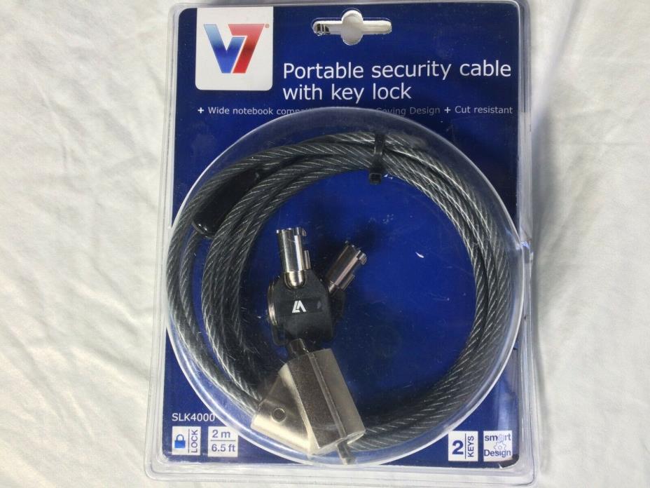 V7 Portable Security Cable With Key Lock 2 Meter SLK4000-13NB *NiB*