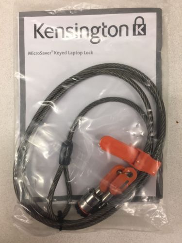 New Kensington MicroSaver Keyed Laptop Lock K64068F 6ft Cable & 2 Security Keys