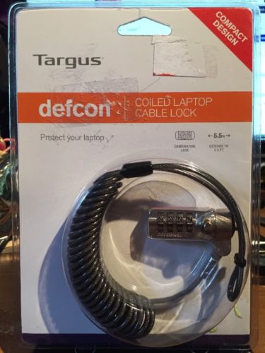 Targus DEFCON Coiled Laptop Cable Lock NEW