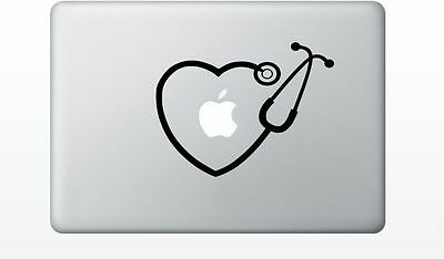 Macbook RN stethoscope heart decal sticker pro air 11 13 15 17 retina apple