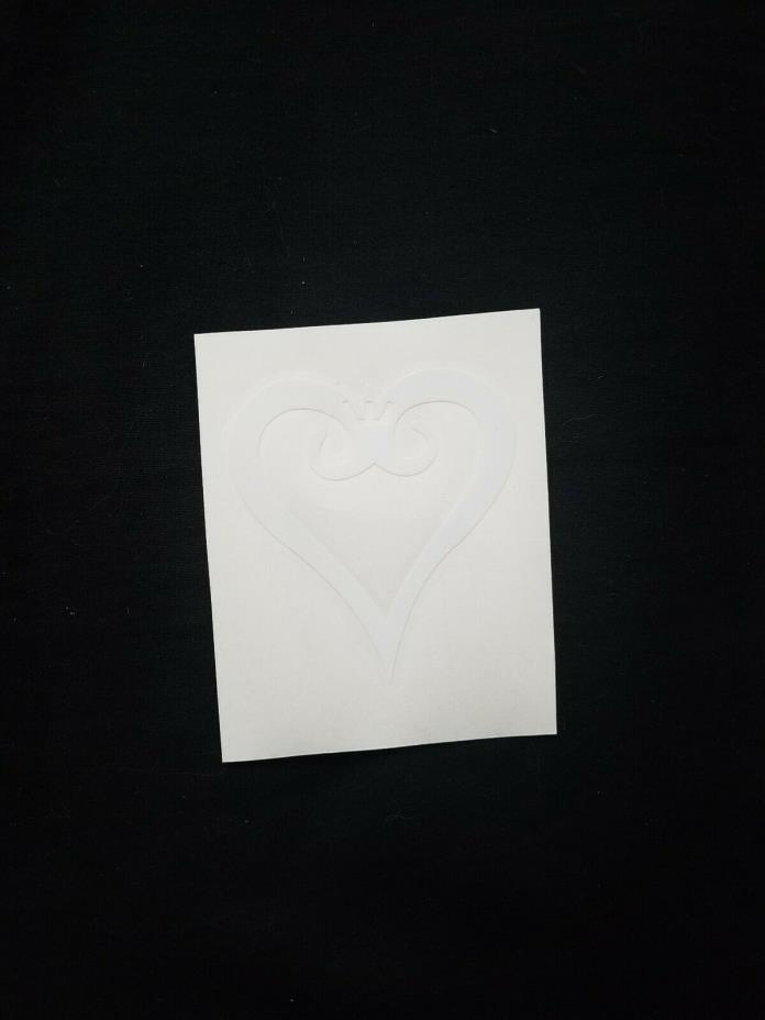 Kingdom Hearts White Laptop/PS4/Computer Case White Heart Vinyl Decal Sticker