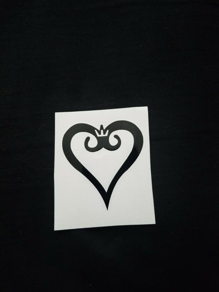 Kingdom Hearts Black Laptop/PS4/Computer Case Black Heart Vinyl Decal Sticker