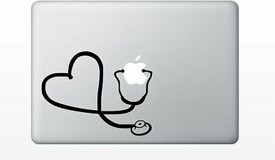 Macbook stethoscope heart decal sticker pro air 11 13 15 17 retina laptop apple