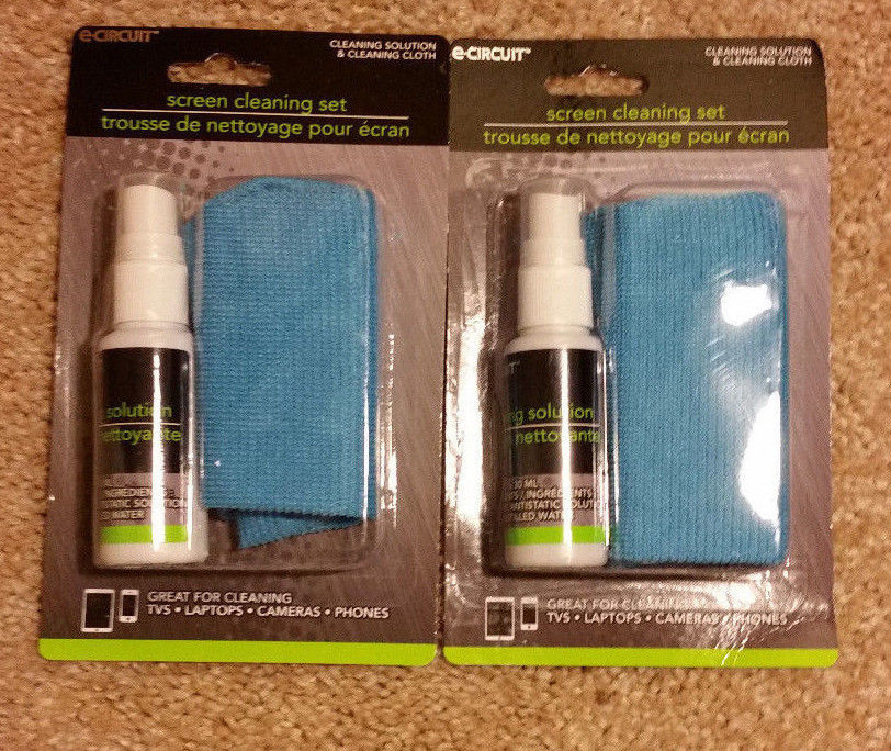 LCD Cleaning Solution And Cleaning Cloth - Lot of 2 - For TV Laptop Camera Lens