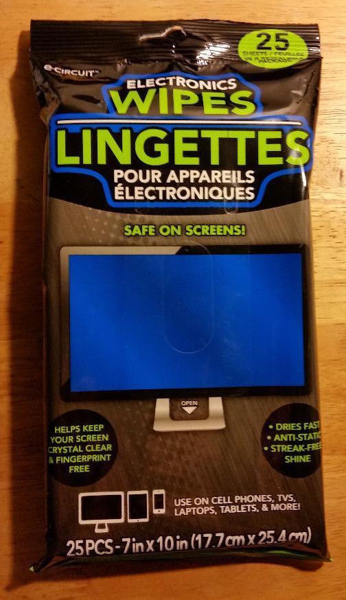 Electronic Cleaning Wipes 25 Count LCD Screens Monitors TVs Laptops Tablets NIP