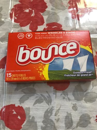 NEW Bounce Fabric Softener Dryer Sheets, Outdoor Fresh, 15 Count - FREE S&H