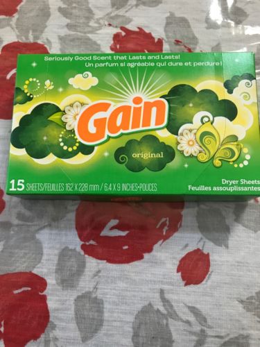 NEW Gain Fabric Softener Dryer Sheets, Good Scent That Last, 15 Count - FREE S&H