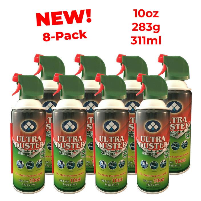 NEW ULTRA DUSTER (8-pack) Industrial Strength Compressed Air 10 oz Can