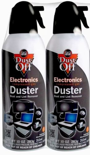 Lot of 2 Cans Air Computer TV Compressed Duster 10oz Dust Off Laptop Keyboard