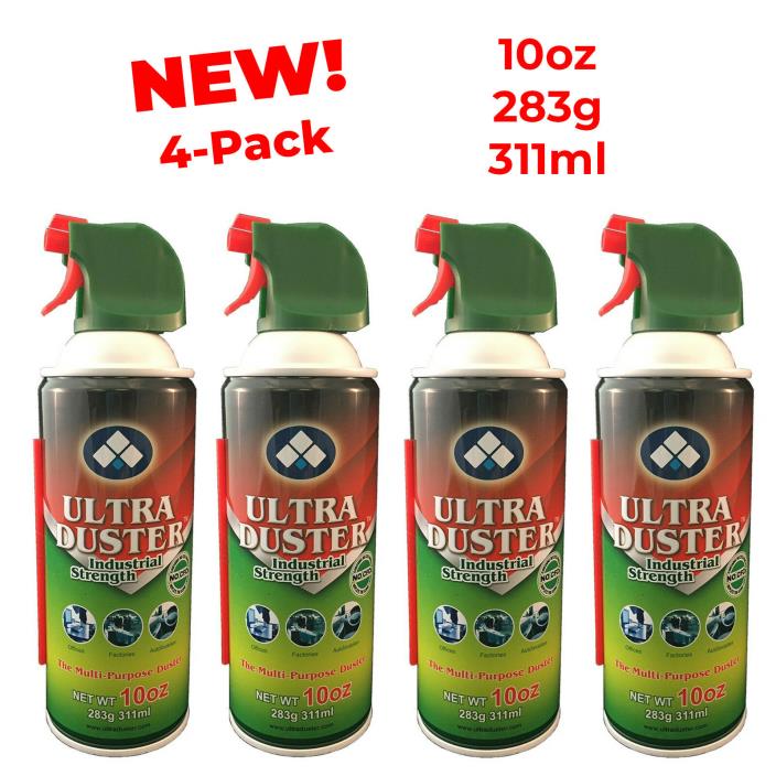 NEW ULTRA DUSTER (4-pack) Industrial Strength Compressed Air 10 oz Can