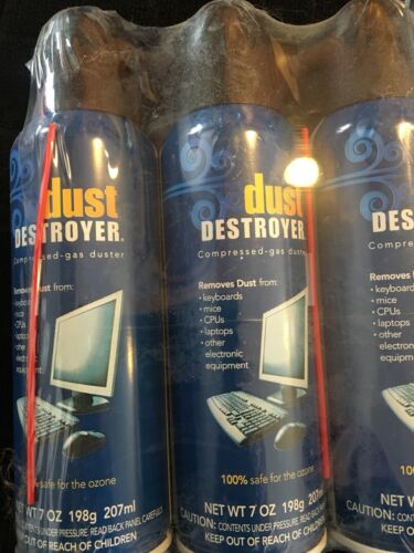 Dust Destroyer 3  7oz Cans. New. Compressed Gas Duster. 100% Sage For The Ozone