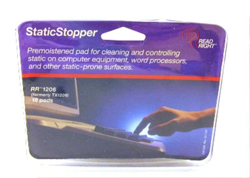 StaticStopper Pack of 18 pads RR1206 Read Right Clean Control Static on Computer