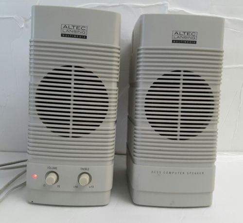 ALTEC LANSING ACS5 Computer Speakers+AC Adapter&Audio Cable PC/Tablet/Cell