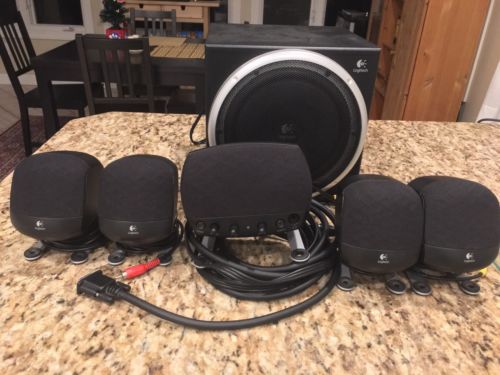 Logitech Z-640 5.1 Surround Sound PC Multimedia Speaker System TESTED **Works**