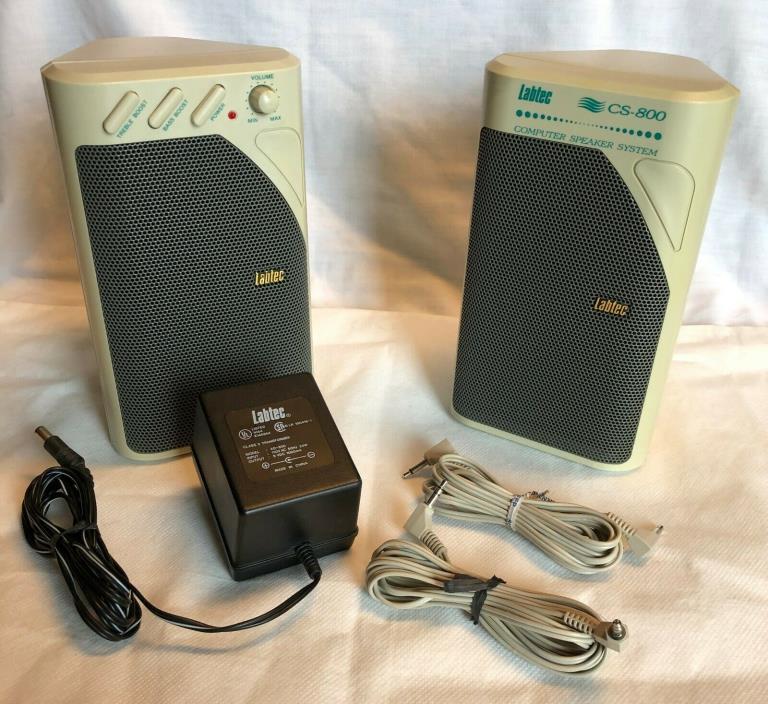 Vintage Labtec CS-800 Computer Speaker System Wired Working