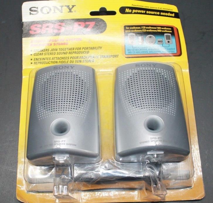 Sony SRS-P7 NEW SEALED Speaker System Stereo Mini-Plug Input NIB Vintage