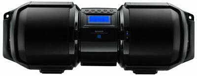 Sharp GXBT9 Portable Woofer Side Firing LED Bluetooth Streaming Boom Box Black