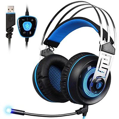SADES A7 7.1 Virtual Surround Sound USB Gaming Headset with Microphone Intelli..