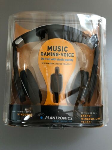 Plantronics Audio 350 Binaural Multimedia Stereo PC Noise Cancelling Headset new