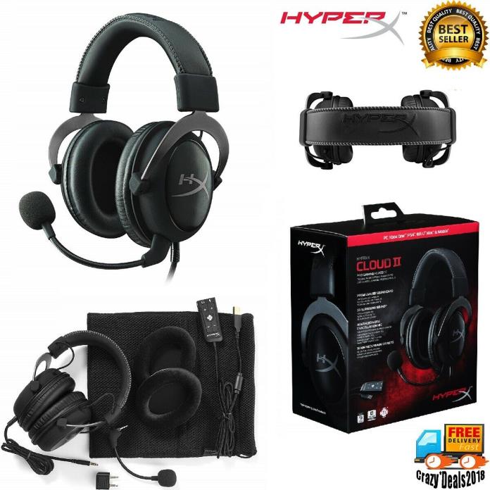 HyperX Gaming Headset Headphones 7.1 Surround Sound Ear Pads w Microphone
